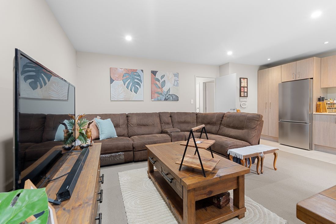 The open-plan living area at 55 Nautilus Drive, Gulf Harbour